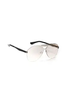 ENRICO Men Clear Lens & Black Browline Sunglasses - EN E 3024 C3-Clear