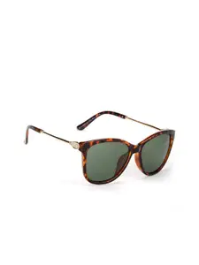 ENRICO Women Green Lens & Orange Wayfarer Sunglasses - EN E 3033 C3-Green