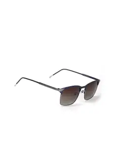 ENRICO Men Brown Lens & Blue Rectangle Sunglasses - EN P 1100 C1-Brown