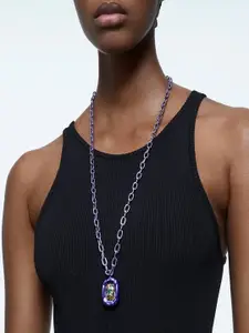SWAROVSKI Women Purple Dulcis Pendant With Chain