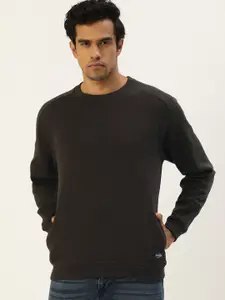 Flying Machine Men Black Solid Sweatshirt