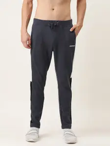 Flying Machine Men Navy Blue Solid Jogger with Side Stripes
