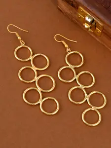 Silvermerc Designs Gold-Toned Contemporary Drop Earrings