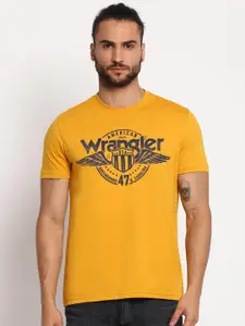 Wrangler Men Yellow Typography Printed T-shirt