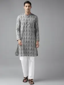 See Designs Men Grey Printed Regular Pure Cotton Kurta with Pyjamas