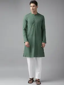 See Designs Men Green Regular Pure Cotton Kurta with Pyjamas