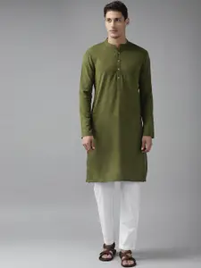 See Designs Men Green Regular Pure Cotton Kurta with Pyjamas