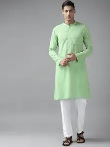 See Designs Men Green Regular Pure Cotton Kurta with Pyjamas