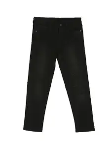 Cherokee Boys Black Mid Rise Knee Patch Jeans