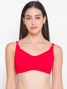 Candyskin Women Red Solid Non Padded Non Wired Everyday Bra