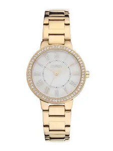 ESPRIT Women White Embellished Dial & Multicoloured Stainless Steel Bracelet Style Straps Analogue Watch