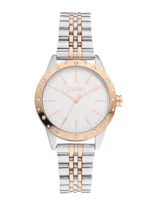 ESPRIT Women Silver-Toned Dial & Multicoloured Stainless Steel Straps Analogue Watch ES1L302M0105