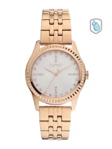 ESPRIT Women Silver-Toned Embellished Dial & Multicoloured Stainless Steel Straps Analogue Watch