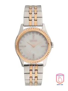 ESPRIT Women Silver-Toned Mother of Pearl Dial & Multicoloured Stainless Steel Bracelet Style Straps Watch