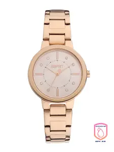 ESPRIT Women Rose Gold-Toned Dial Stainless Steel Bracelet Style Straps Analogue Watch