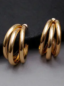KARATCART Gold-Plated Handcrafted Hoop Earrings