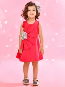 SAKA DESIGNS Fuchsia Pink Floral Scuba A-Line Dress