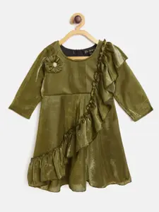 Bella Moda Olive Green Fit and Flare Dress