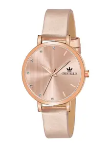 CRESTELLO Women Rose Gold-Toned Dial & Rose Gold Toned Straps Analogue Watch CR-RG103