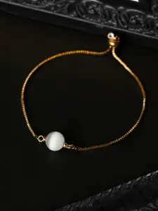 PRITA PRITA Women Rose Gold & White Brass Rose Gold-Plated Charm Bracelet