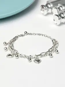 PRITA PRITA Women Silver-Toned Hearth Link Bracelet