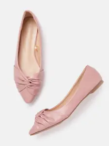 Allen Solly Women Dusty Pink Solid Ballerinas with Knot Detail