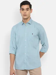 Louis Philippe Sport Men Blue Slim Fit Checked Casual Shirt