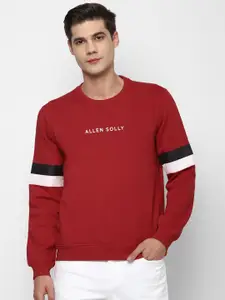 Allen Solly Men Red Printed Sweatshirt