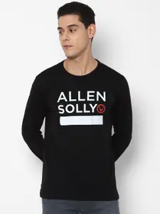 Allen Solly Men Black Typography Printed Applique T-shirt