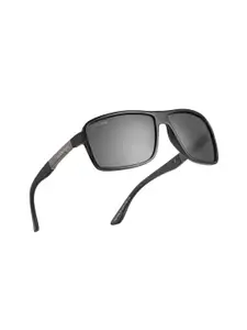 ROYAL SON Men Black Lens & Black Browline Sunglasses CHI00123-C1-Black