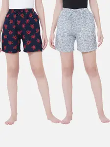 URBAN SCOTTISH Women Set of 2 Printed Lounge Shorts