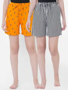 URBAN SCOTTISH Women Pack of 2 Printed Lounge Shorts