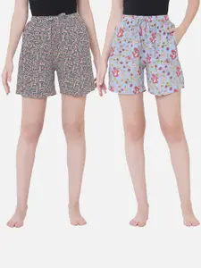 URBAN SCOTTISH Women Pack Of 2 Printed Lounge Shorts