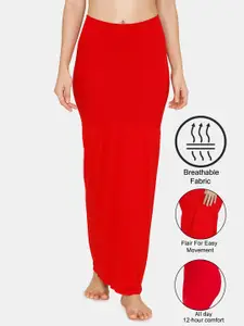 Zivame Women Red Solid Saree Shapewear