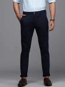 Louis Philippe Sport Men Blue Super Slim Fit Low-Rise Trousers