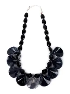 ODETTE Black Beaded Statement Necklace