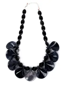 ODETTE Silver-Toned & Black Western Necklace