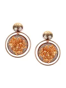 ODETTE Orange Oval Drop Earrings