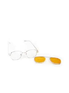 ODETTE Women Yellow Lens & Gold-Toned Square Sunglasses with UV Protected Lens DIW236
