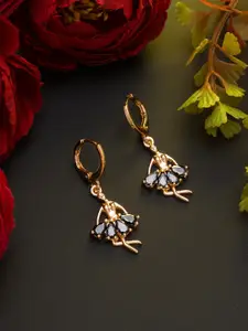 aadita Rose Gold Contemporary Drop Earrings