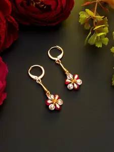aadita Rose Gold Contemporary Drop Earrings