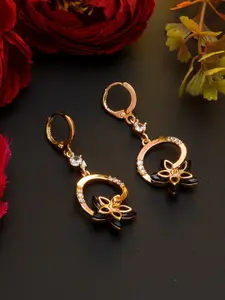 aadita Rose Gold Contemporary Drop Earrings