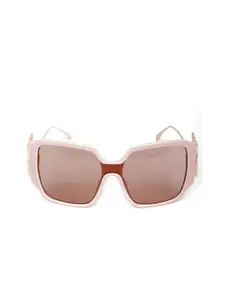 ODETTE Women Pink Lens & Pink Square Sunglasses with UV Protected Lens DIW249