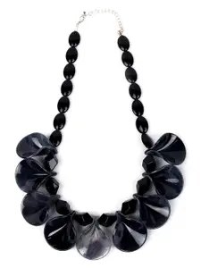 ODETTE Black Beaded Statement Necklace