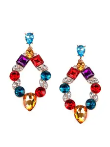 ODETTE Multicoloured Diamond Shaped Metal Drop Earrings