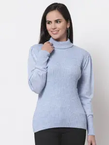 Style Quotient Women Blue Cable Knit Pullover