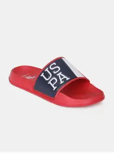 U.S. Polo Assn. U.S. Polo Assn. Men Red & Blue Printed LACEY 2.0 Sliders