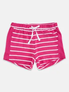 Pantaloons Junior Girls Pink Striped Shorts