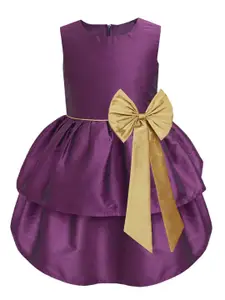 A.T.U.N. Purple & Gold-Toned Layered Dress