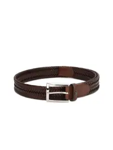Van Heusen Men Brown Braided Leather Belt